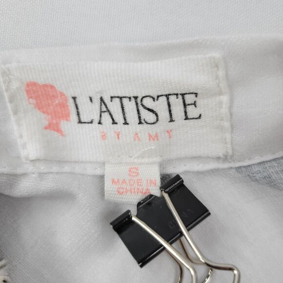 L'ATISTE by Amy off the shoulder white floral crop top size small - Picture 3 of 5